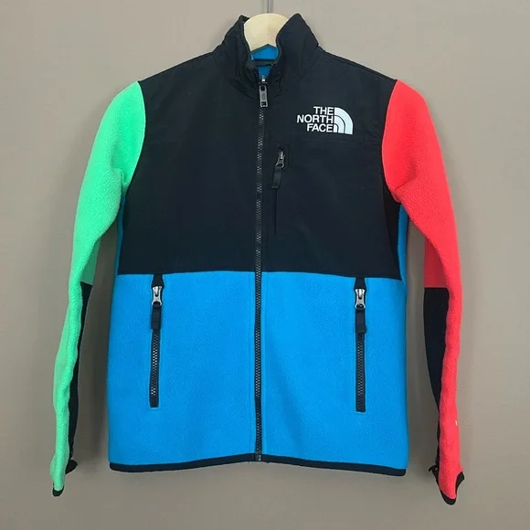 {The North Face} Unisex Denali Fleece Polartec Jacket Colorblock - Youth Large - Picture 1 of 12